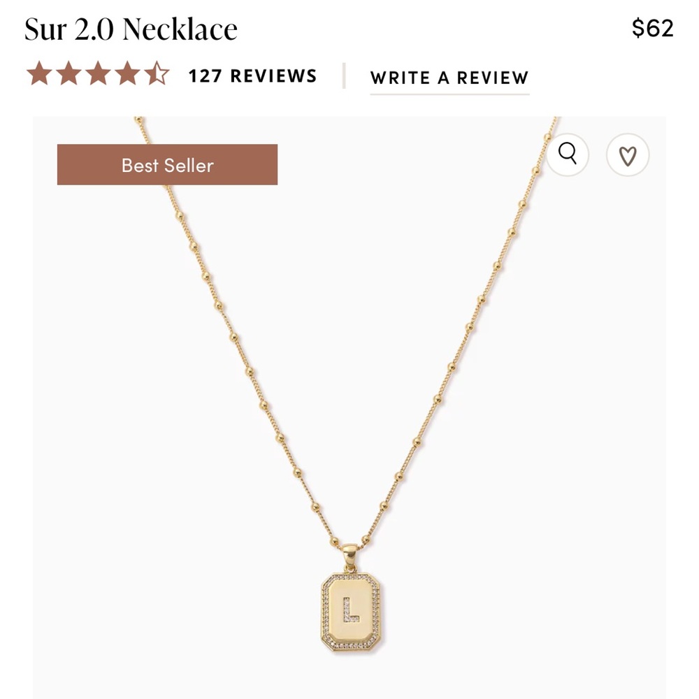Uncommon James Sur 2.0 Initial “L” Pendant Necklace!